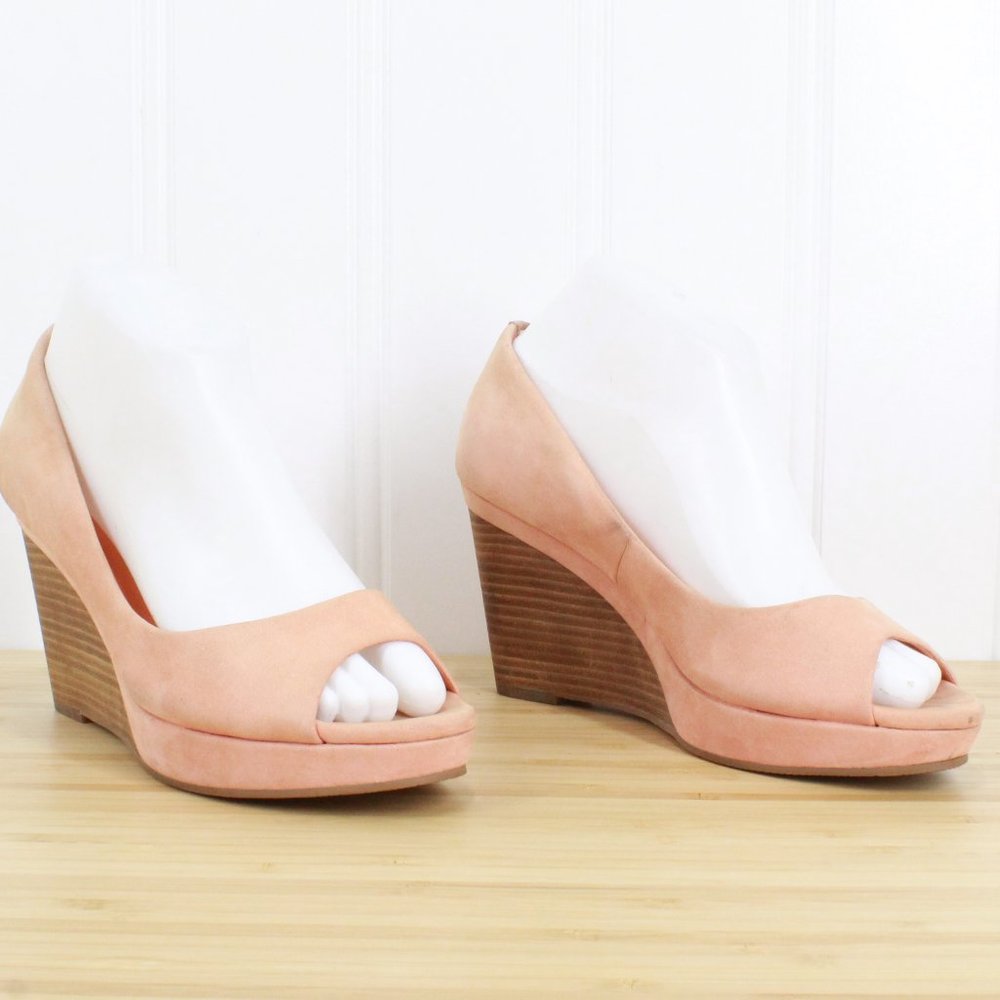 COLE HAAN Peep Toe Wedge Pump Heels Shoes 8.5 B - Picture 3 of 9